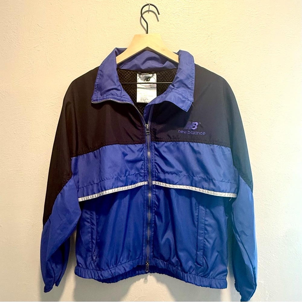 Vintage New Balance Black and Blue Wind Breaker Jacket